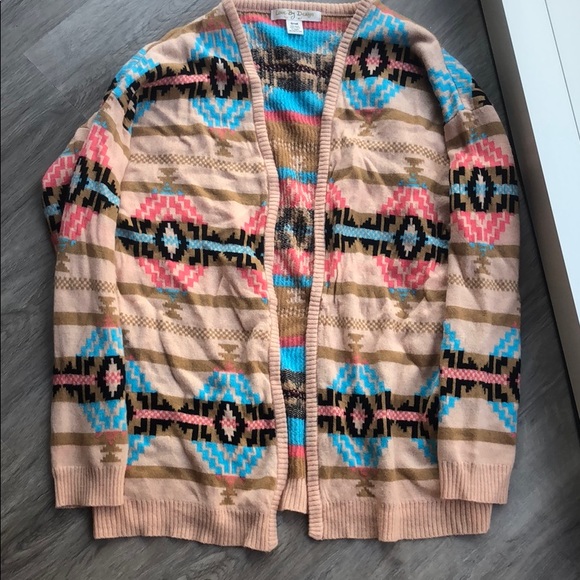 Love By Design Tops - Multicolor aztec print cardigan